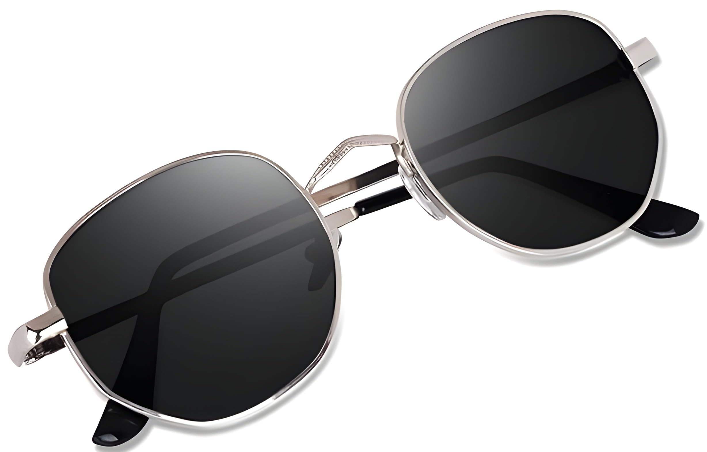 RoshfortHexagonal Full Rim Metal Frame Sunglasses Men & Women Geometric Square Vintage Retro Black Shade Glasses UV protection, PATHAN SRK Choise.