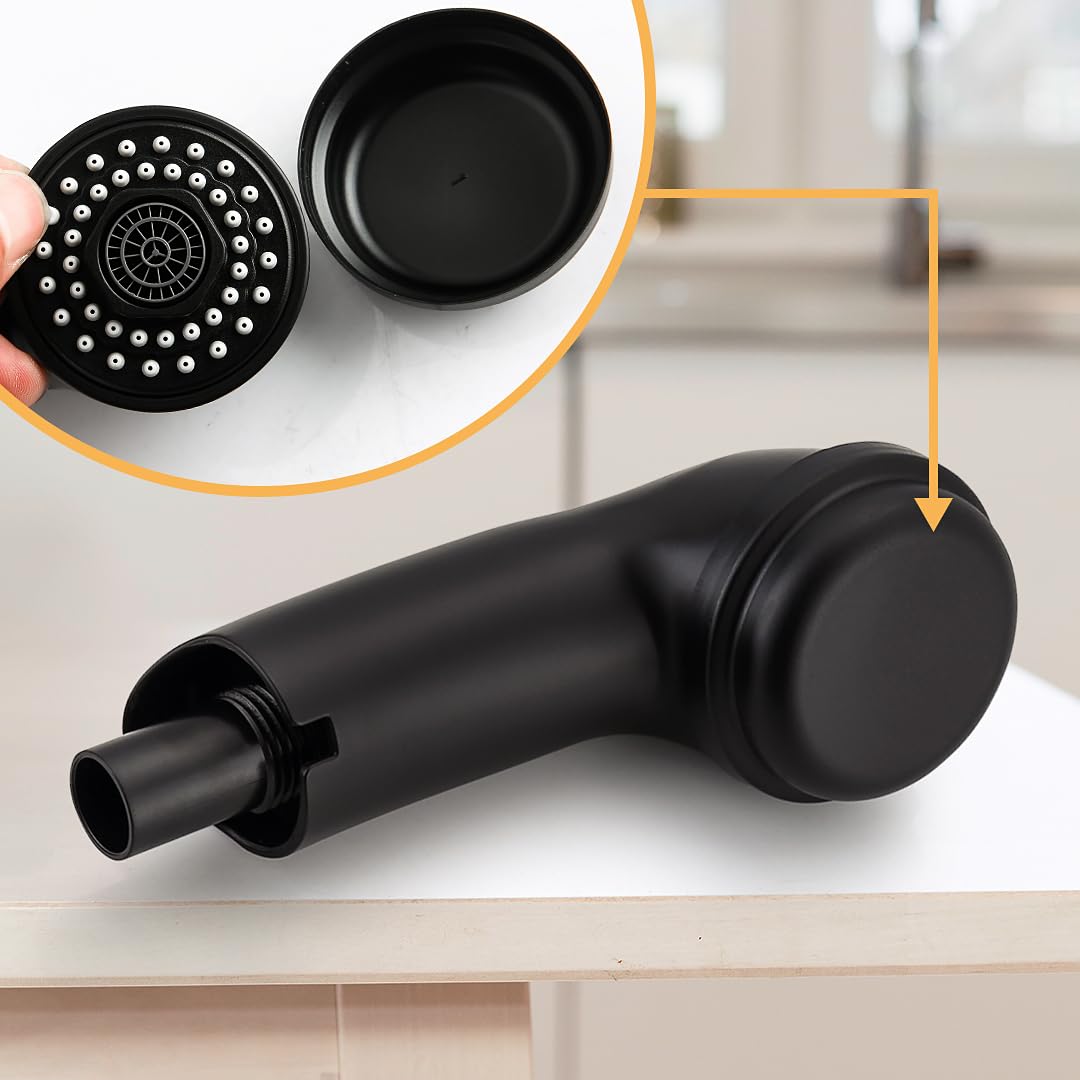 Ausziehbarer Sprühkopf für Grohe 6298K00/46312KH0, Küchenspüle, Wasserhahn-Sprühkopf, Ersatzteil für Badezimmerwanne, ausziehbarer Sprühstab (mattschwarz)