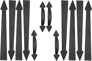 12 Packs Magnetic Decorative Garage Door Hardware Kit - 8 Hinges and 4 Handles Black Faux Hinges Handles Hardware Decor Kit for 2 Car Garage