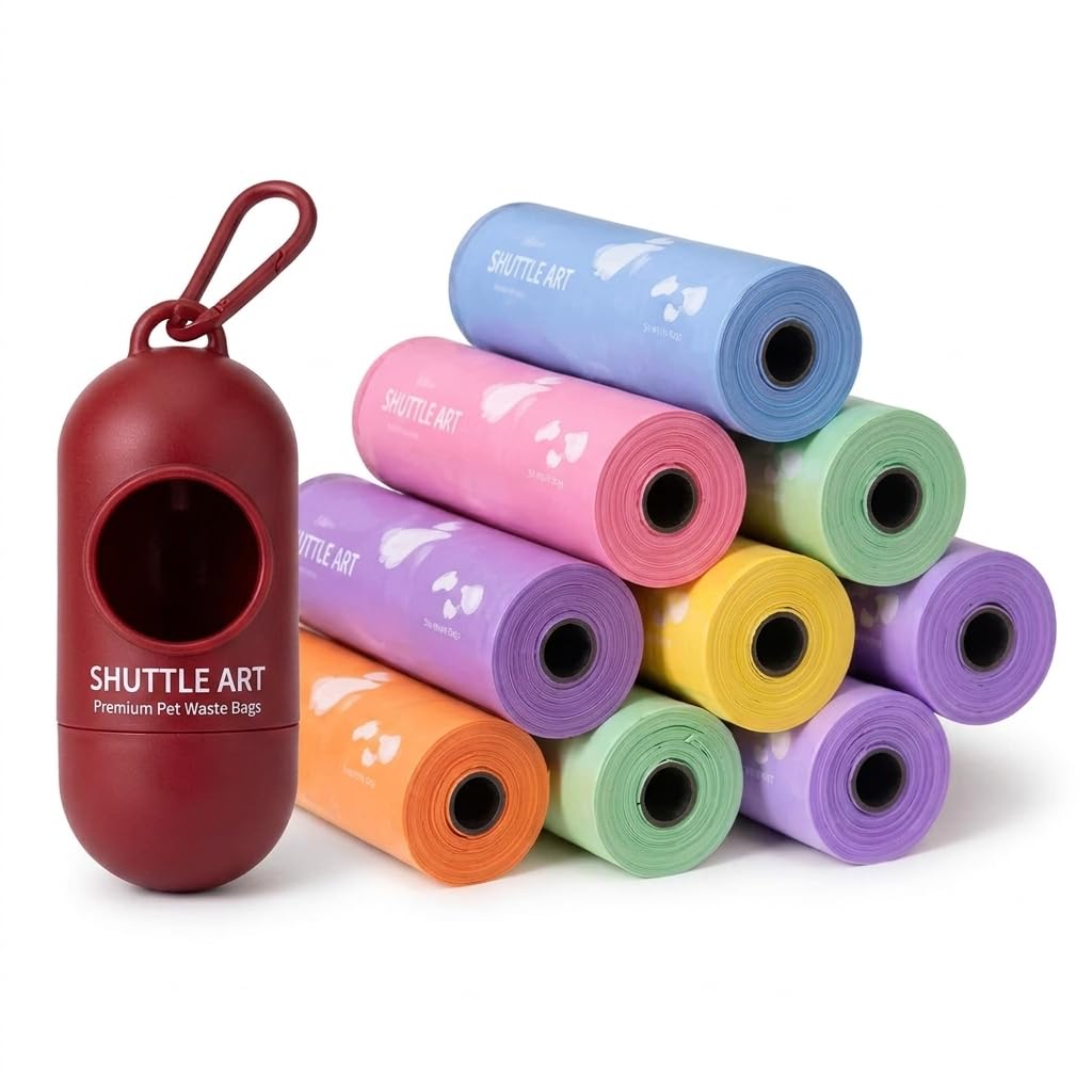 SHUTTLE ART Baby Diaper Trash Bags(9 Rolls + 1 Holder), Convenient & Quick Diaper Disposal, Unscented Leak & Odors Proof Trash Bags for Newborn Diapers, Nappy Garbage Bag with Removable Capsule Box-image-18