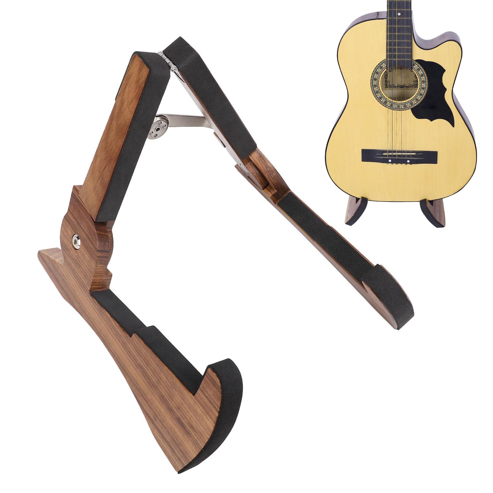 Stojak na gitarę, Uniwersalna Drewniana Rama Stojaka na gitarę, Przenośny Uchwyt na Instrumenty Smyczkowe z torbą do Przenoszenia na akustyczną elektryczną gitarę basową,