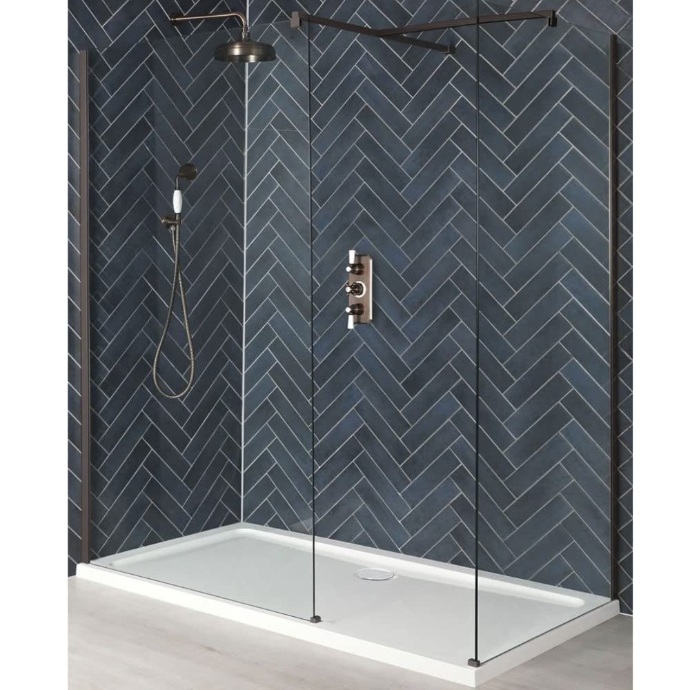 Milano Rosso Matte Bronze Corner Shower Enclosure White Tray - 1500mm x 800mm