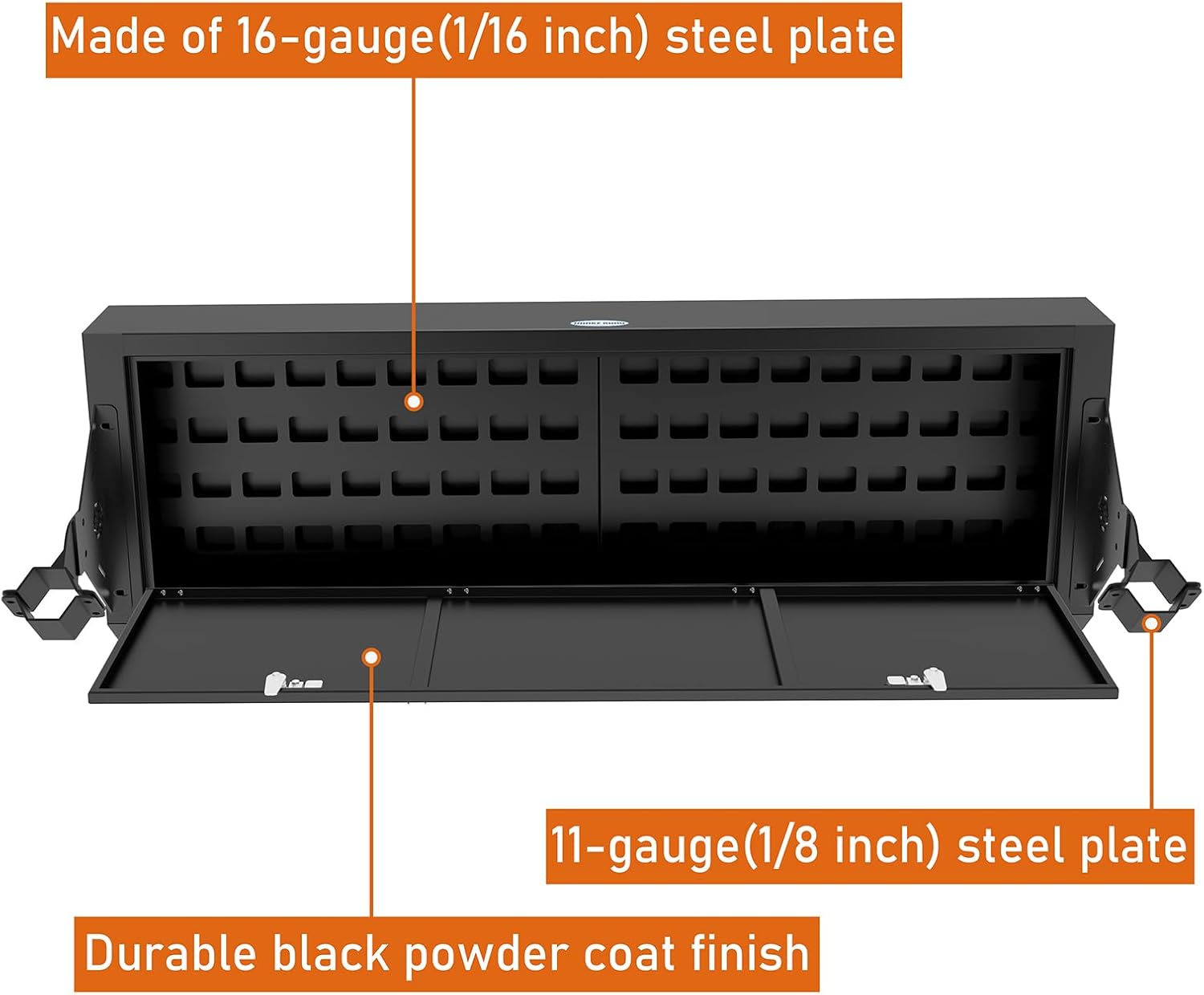 Hooke Road JKU Rear Trunk Upper Locking Storage Box Security Organizer for 2007-2018 Jeep Wrangler JK Unlimited 4-Door Hardtop, Interior Rooftop Cargo Carrier