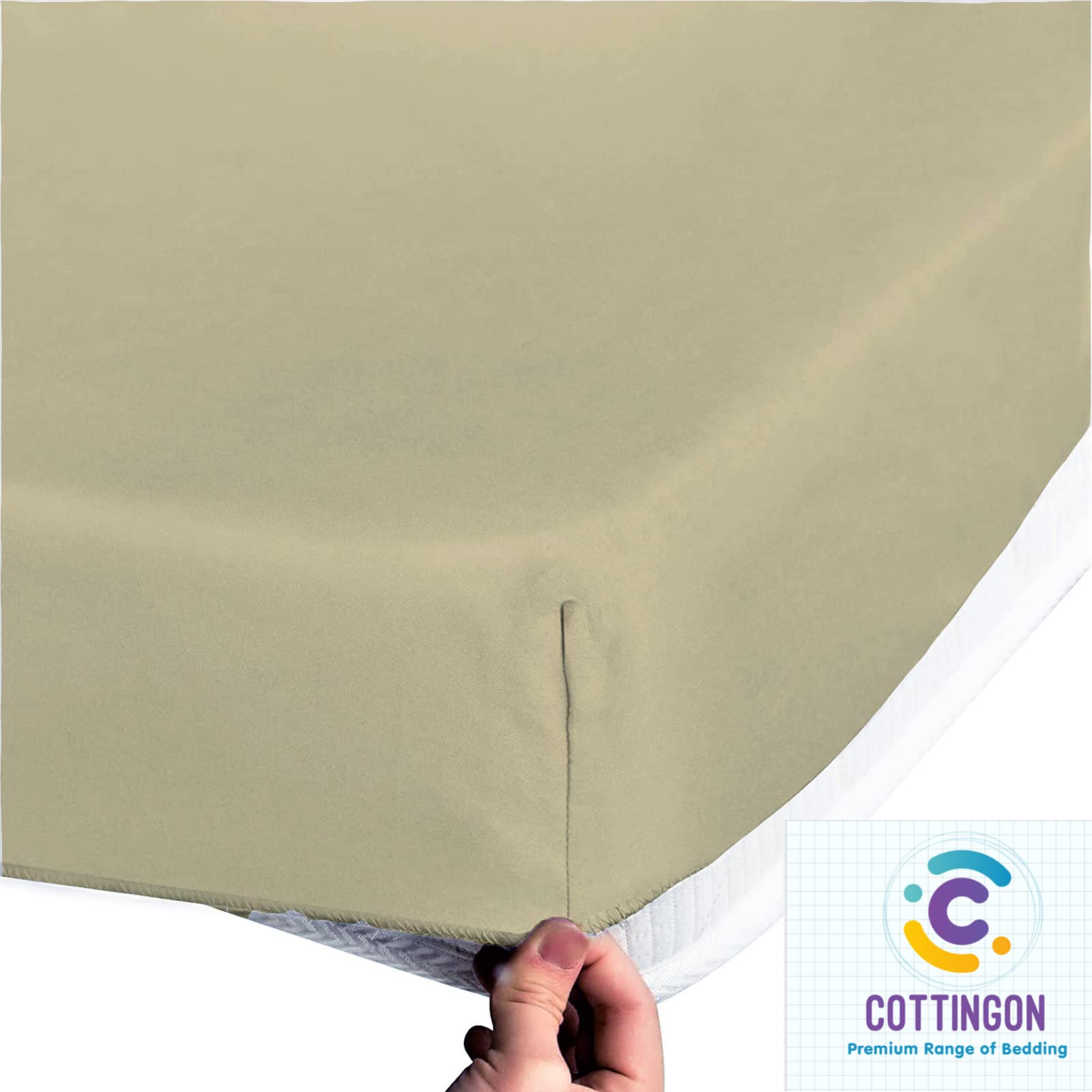 Cot Size 33" x 75" Fitted Sheet, 100 Egyptian Cotton, Perfect for Camp