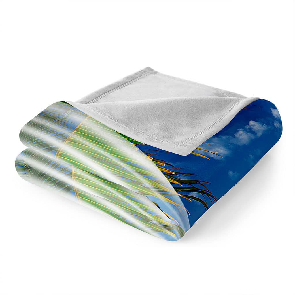Coperta In Pile Di Pelliccia Sintetica Per Divano E Letto, Vista Mare Sulla Spiaggia Tropicale Stampata Coperta Matrimoniale Invernale Di Flanella 180X200Cm Morbida, Calda E Accogliente, Flu