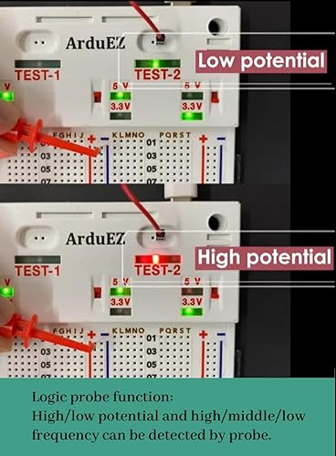 Miniatura 2 de Dual Power+Dual 5-States Microordenador Lógica Sonda Breadboard Kit.820 (5x41x4) x2 agujeros de tablero de lados, 3.3v5v fuente de alimentación
