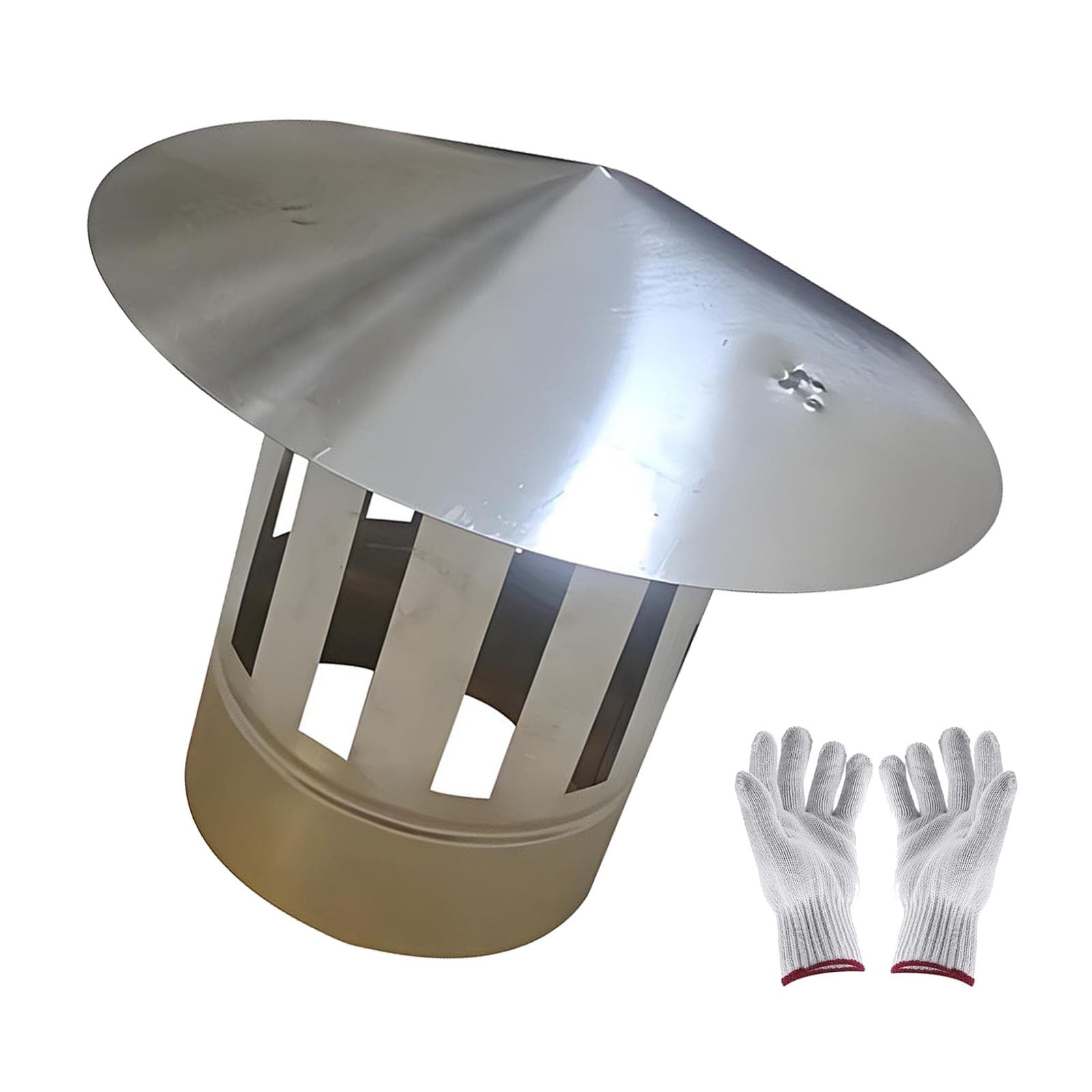 Sombrerete deflector con rejilla metálica y base regulable para tubo