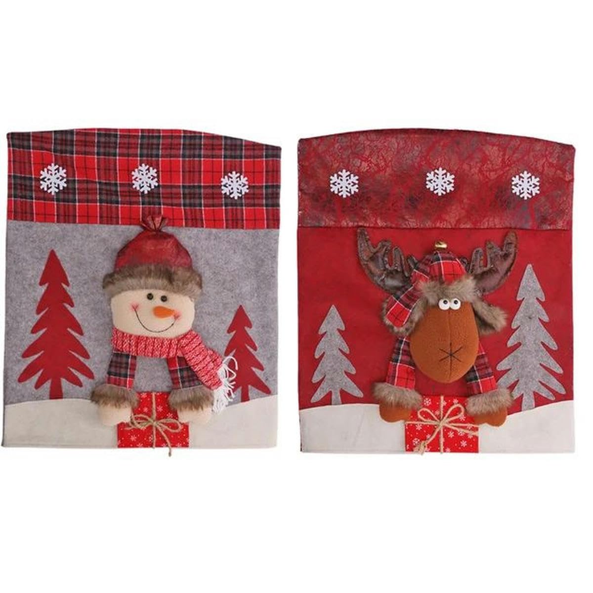 1/2/3PCS Funda para Silla de Comedor navideña Funda elástica para Silla navideña Impermeable Año Nuevo para Fiesta Hotel Banquete-YT83 YT84 2PCS