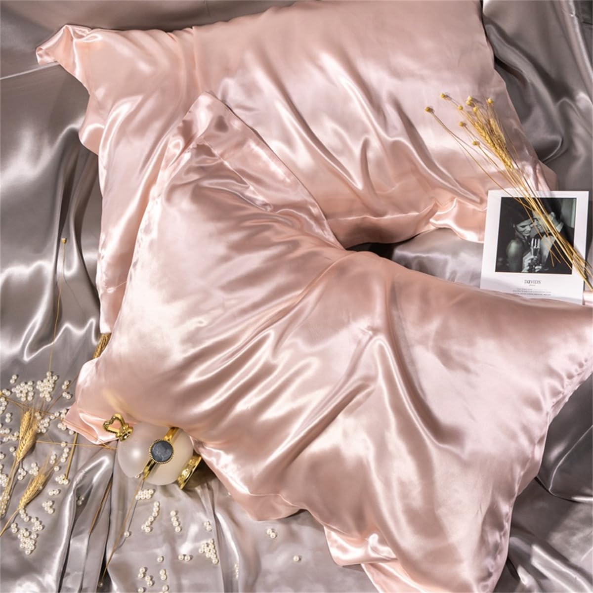 Michear Natural Mulberry Silk Pillowcase for Hair and Skin Health Standard Size 48x74cm Silk Pillow Case - Image 2