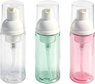 [3Pcs] 2oz Foam Pump Bottles,Travel Foaming Dispensers,Plastic Foam Bottles