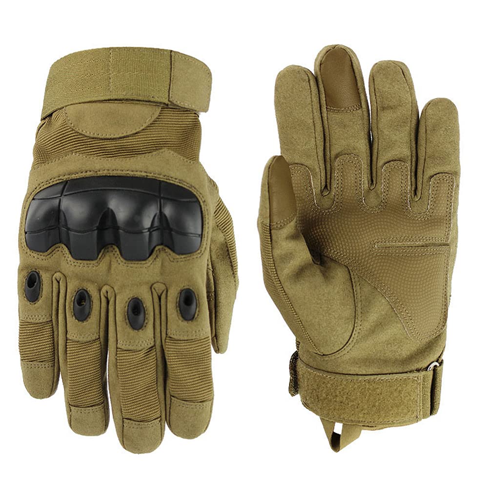 Outdoor Sports Motorcycle Cycling Gloves Airsoft Shooting Hunting Full Finger Touch Screen Tactical Gloves - Tan - XL