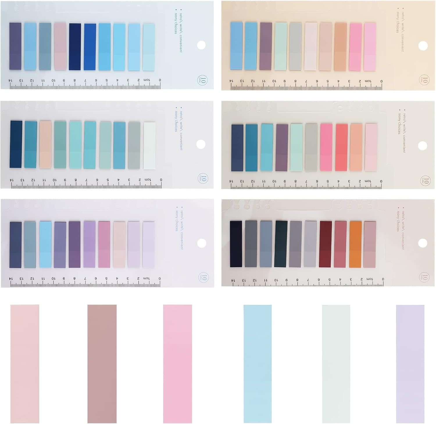 Prasacco 1200 Pcs Sticky Tabs, Morandi Sticky Note Tabs Writable Book