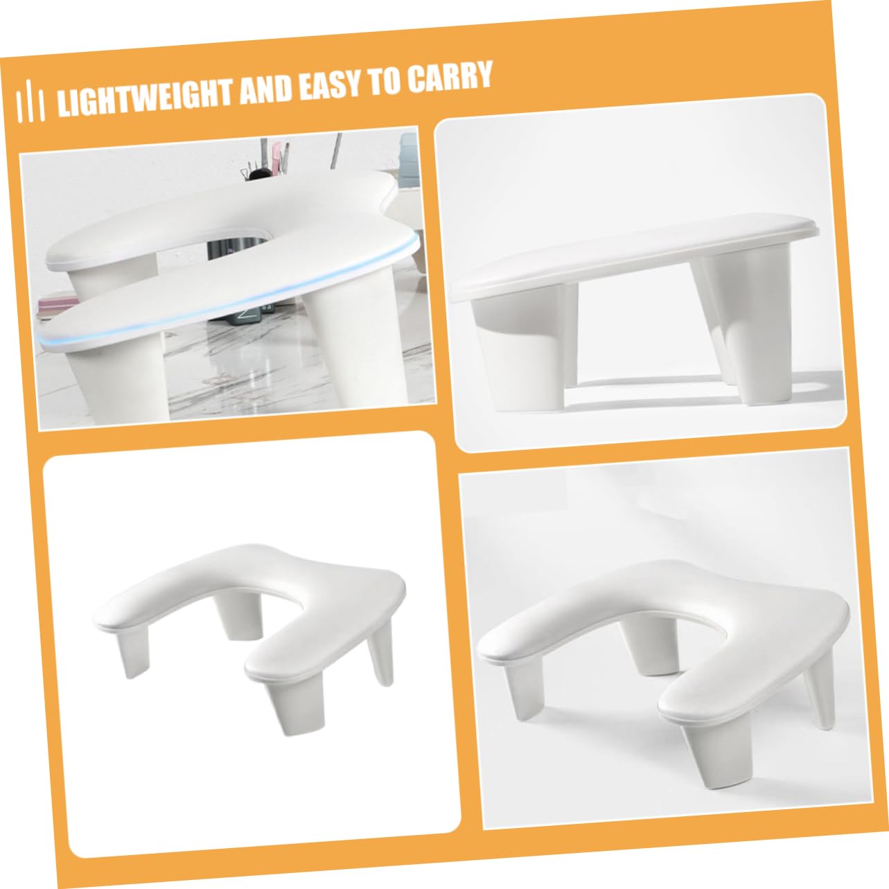 U-shaped Hand Rest Cushion for Nail Techs Pu Arm Rest Detachable Design for Manicure Writing Drawing Portable Non-slip Support for Acrylic Nails