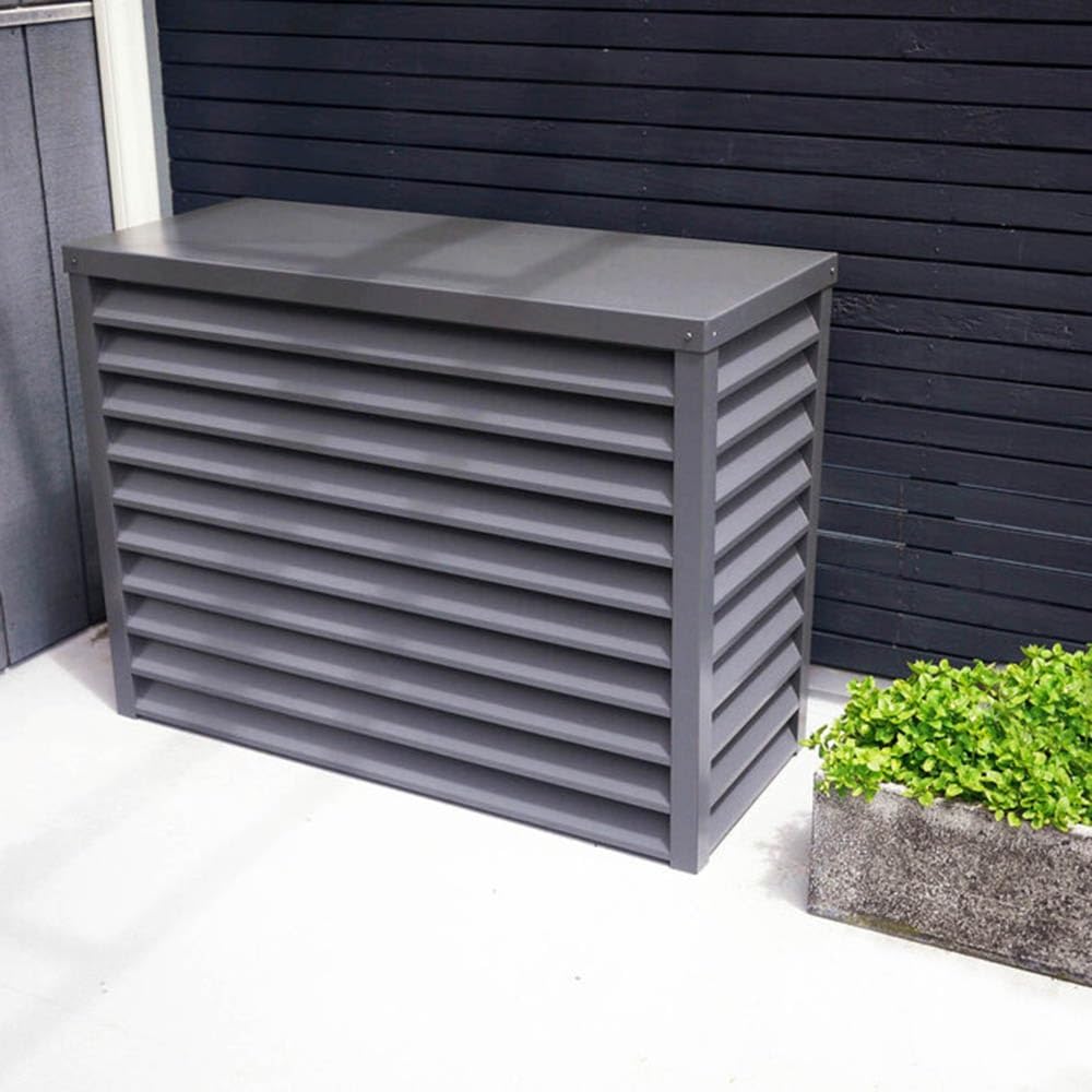 Cubre Aire Acondicionado Exterior, Funda Para Aire Acondicionado De Aluminio, Cubierta Rejilla Para Aire Acondicionado, Valla para Dispositivos Exteriores Pantalla Decorativa(Gray,100x50x70cm)