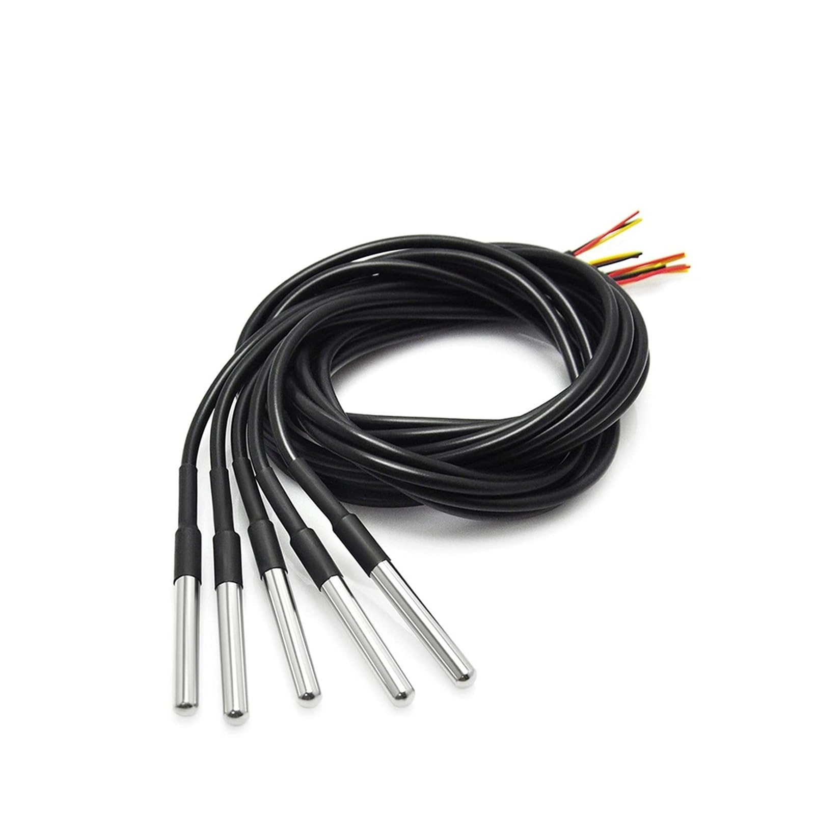 5/10 Uds DS18b20 sonda de temperatura sensor de temperatura 1M 2M 3M DS1820 paquete de acero inoxidable impermeable 18B20 100cm/200cm/300cm(10pcs- 5M 500cm)