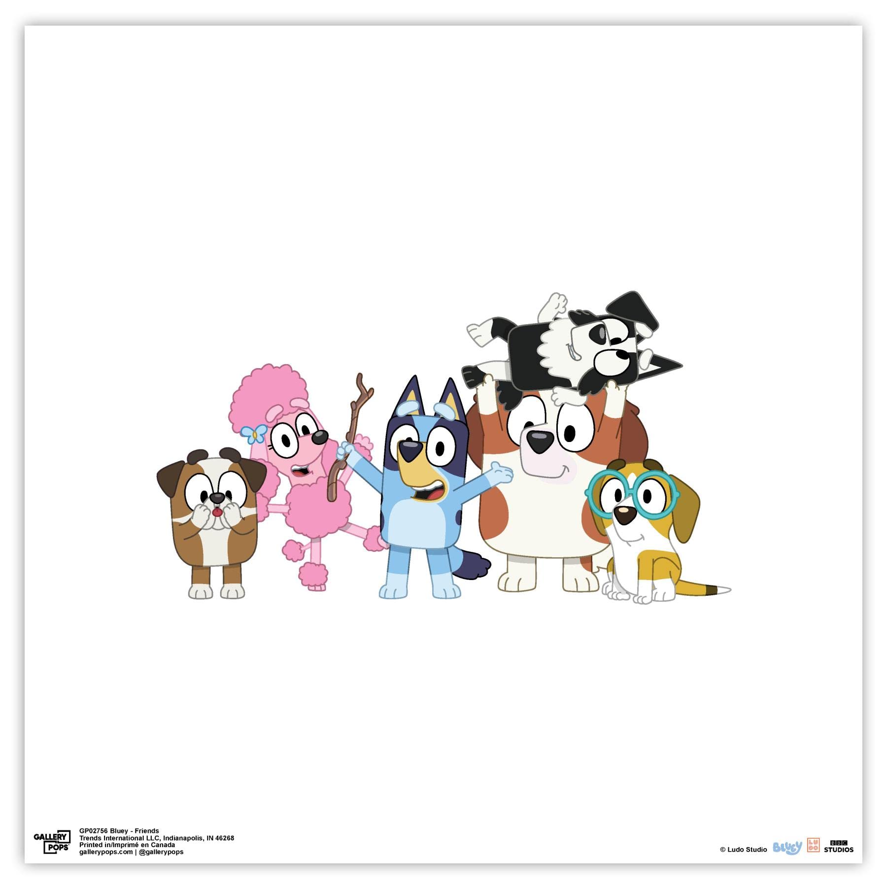 Trends International Gallery Pops Bluey - Friends Wall Art Wall Poster, 12.00" x 12.00", Unframed Version