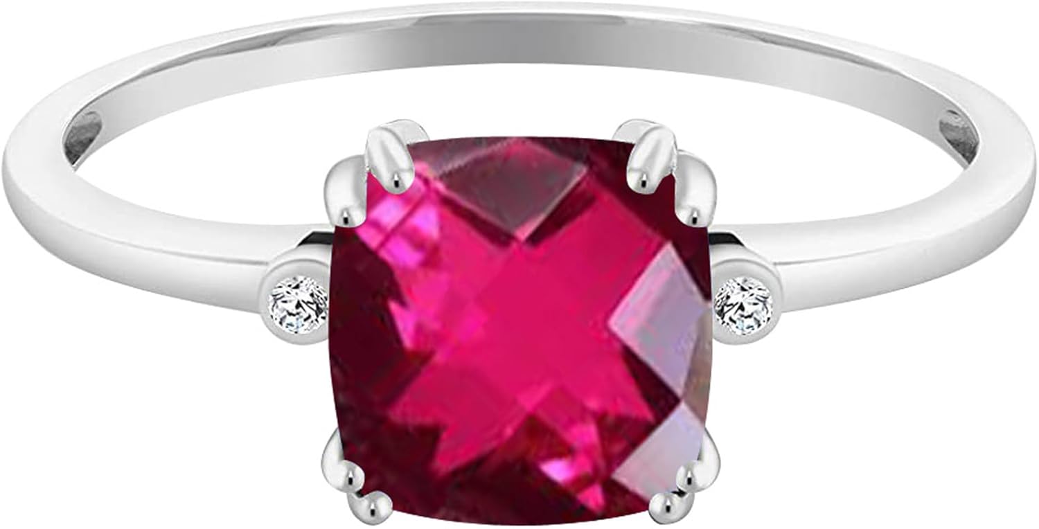 Red Garnet Gemstone Ring Solid 925 Sterling Silver Ring For Women Dainty Simple Ring Handmade Birthstone Jewelry Proposal Gift For Her Faceted Garnet Gold Ring