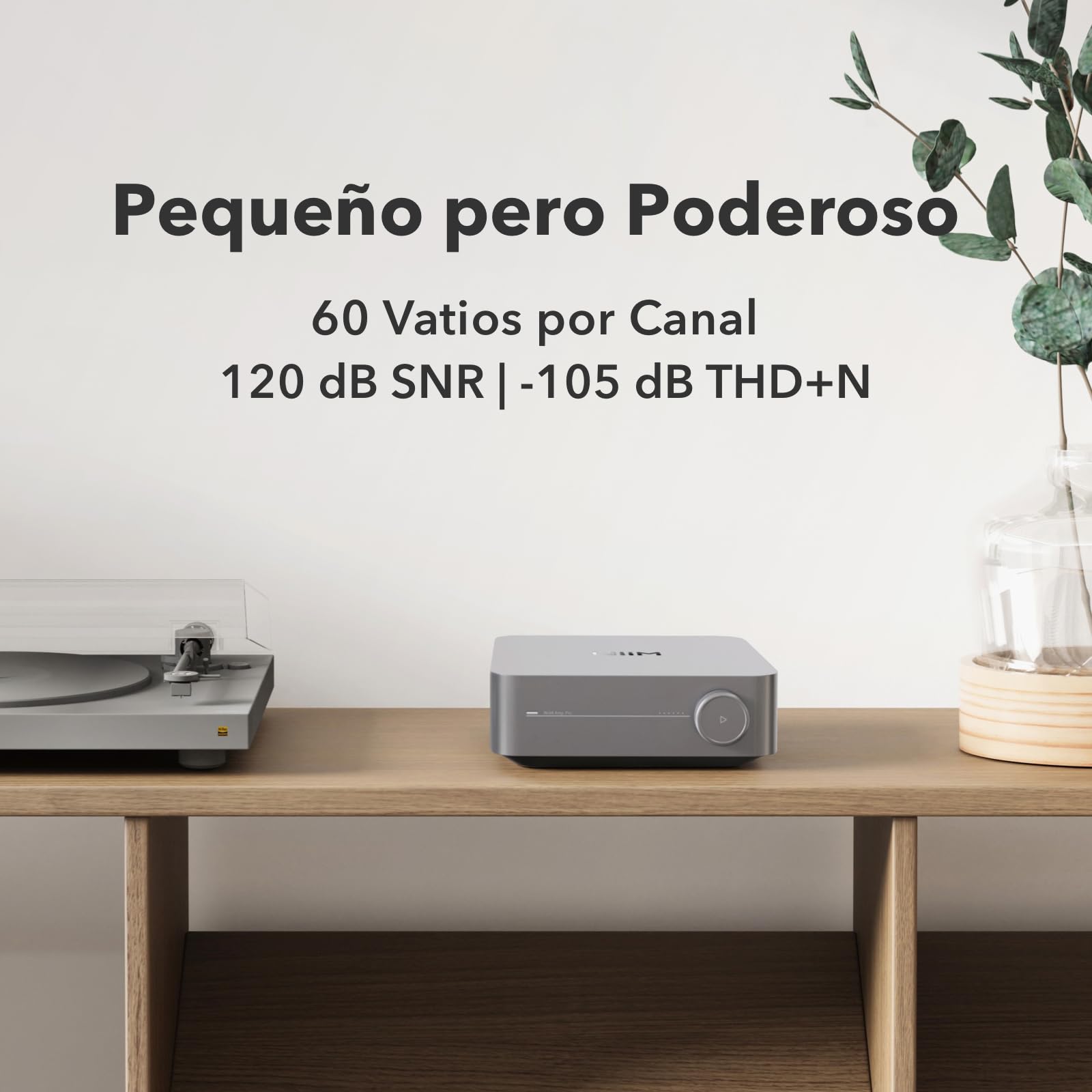 WiiM Amp Pro: Amplificador de Streaming Multiroom | Compatible con Google Cast, Alexa | HDMI, Control por Voz | Reproduce Desde Spotify, Amazon Music, Tidal y más - Gris Oscuro