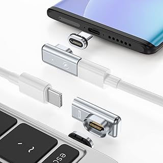 USB C Magnetic Adapter, (2 pack) 24Pins Magnetic USB C Adapter with PD 100w Charge USB3.1 40Gbps Data Transfer 4K 60Hz Video Compatible for Thunderbolt 3/4 MacBook Pro/Air and More Type C Devices