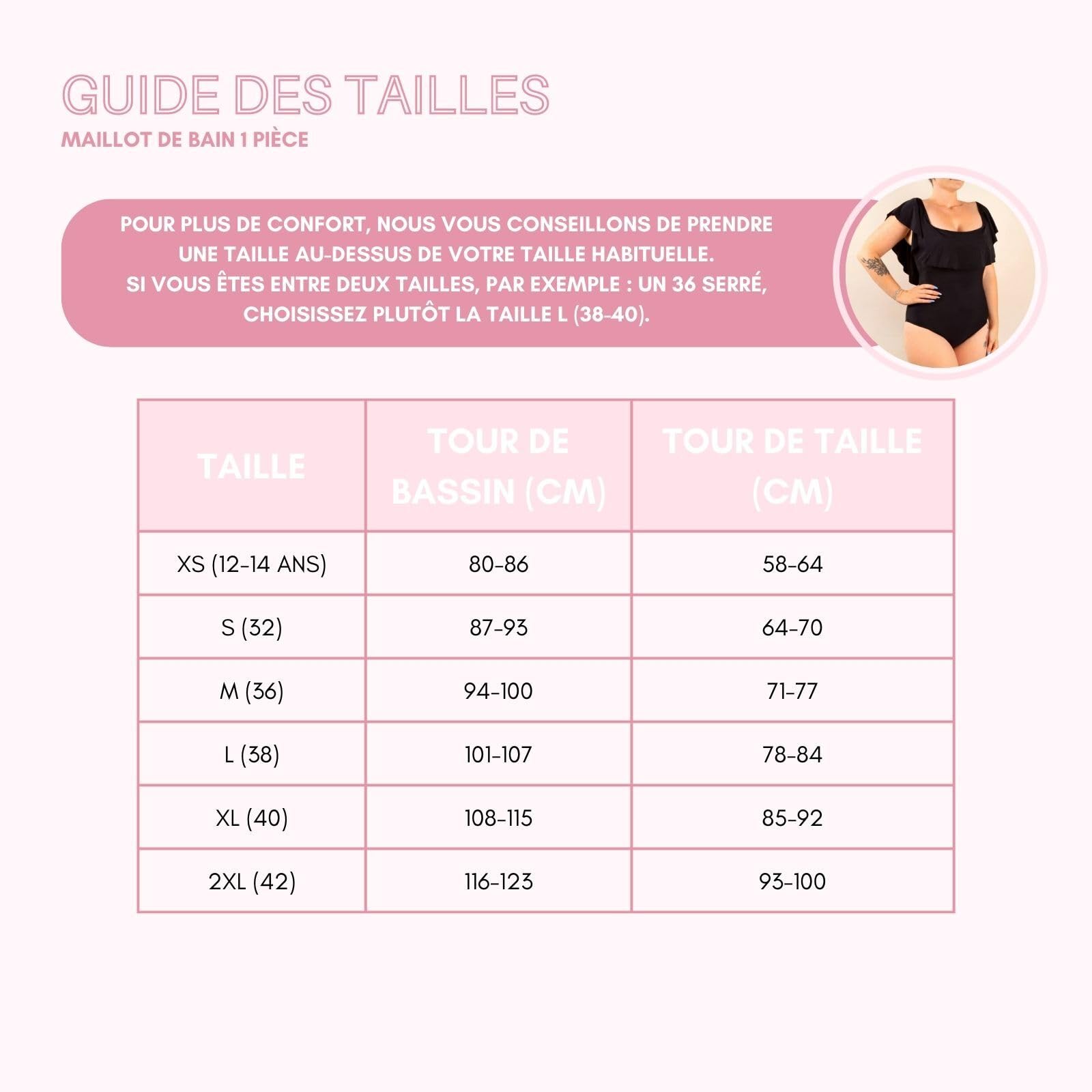 Maillot de Bain Menstruel Une Pièce - Collection Sélène - Hypoallergénique - Taille XS à 2XL