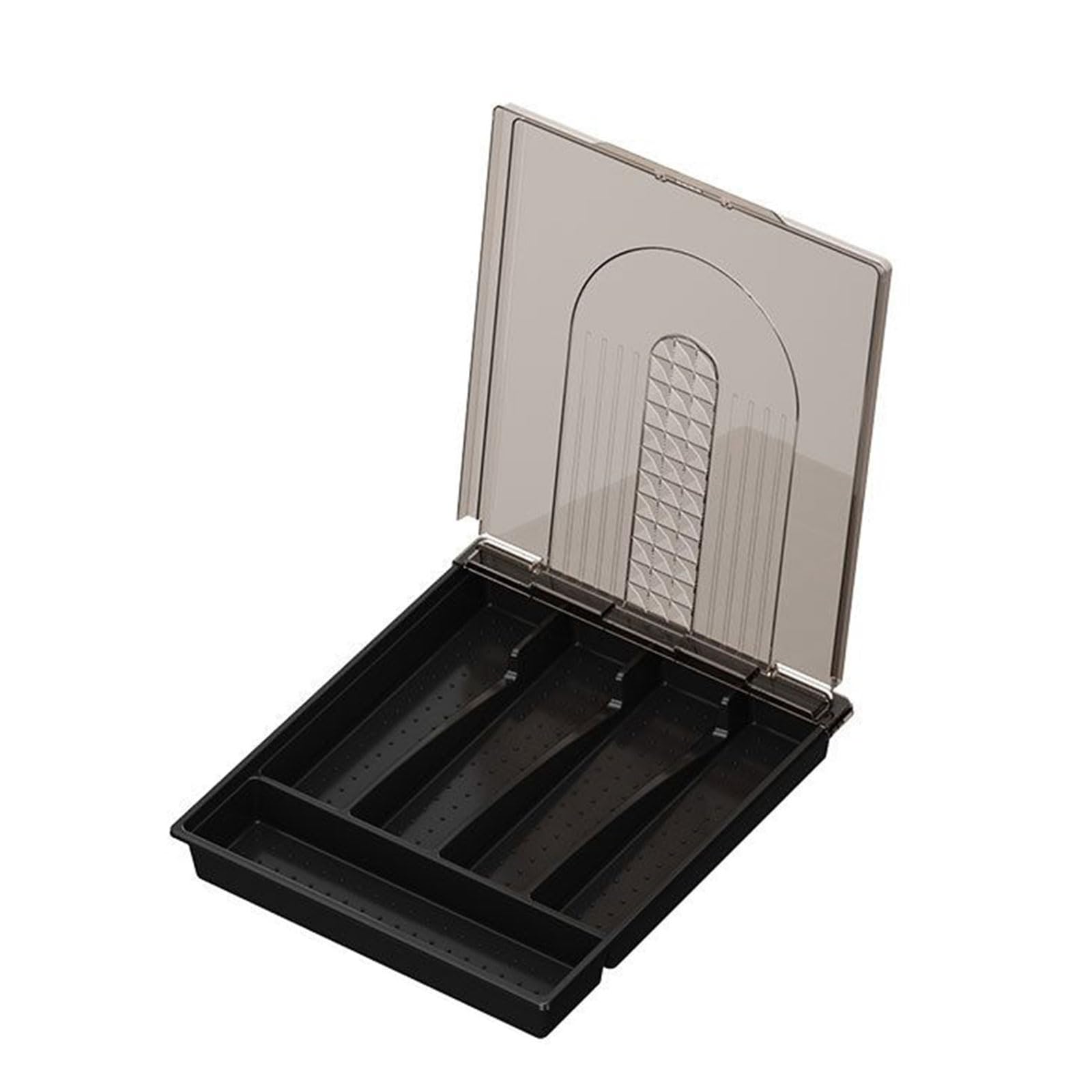 Buxuaaaa Kitchen Cutlery Storage Box with Lid Practical Cutlery Drain Rack Solution for Restaurant and Household Use Practical Organizer