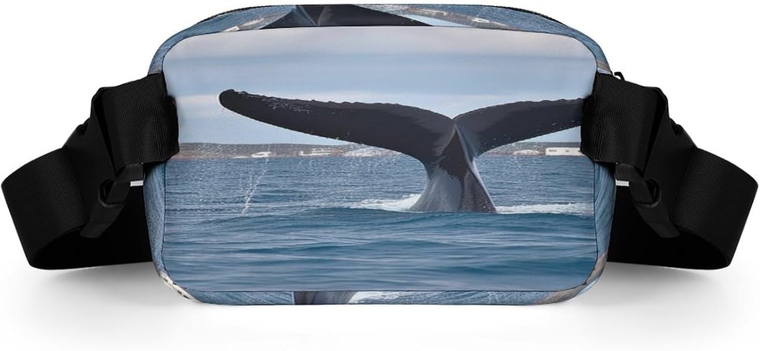 Whale Tail Fanny Pack Belt Bag with Adjustable Strap Fashion Waist Bag for Outdoor Sports Hiking