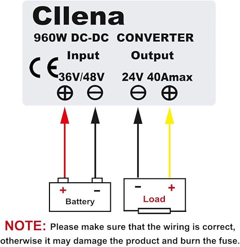 Miniatura 7 de Cllena - Convertidor reductor de voltaje de 36 V 48 V CC baja a 24 V 10 A 240 W, fuente de alimentación CCCC de transformador buck, a prueba de agua