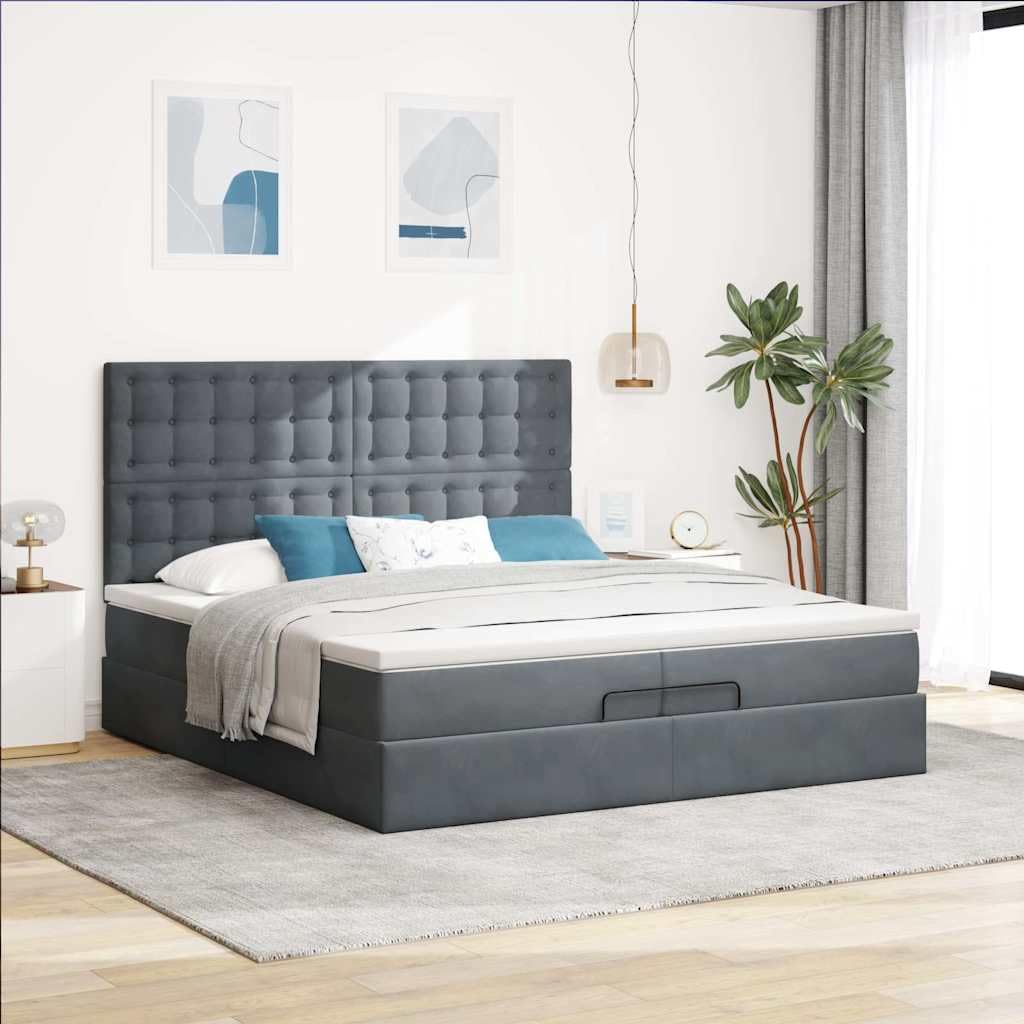 Aksamitna otomana z materacami sprężynowymi do przechowywania 200x200 cm