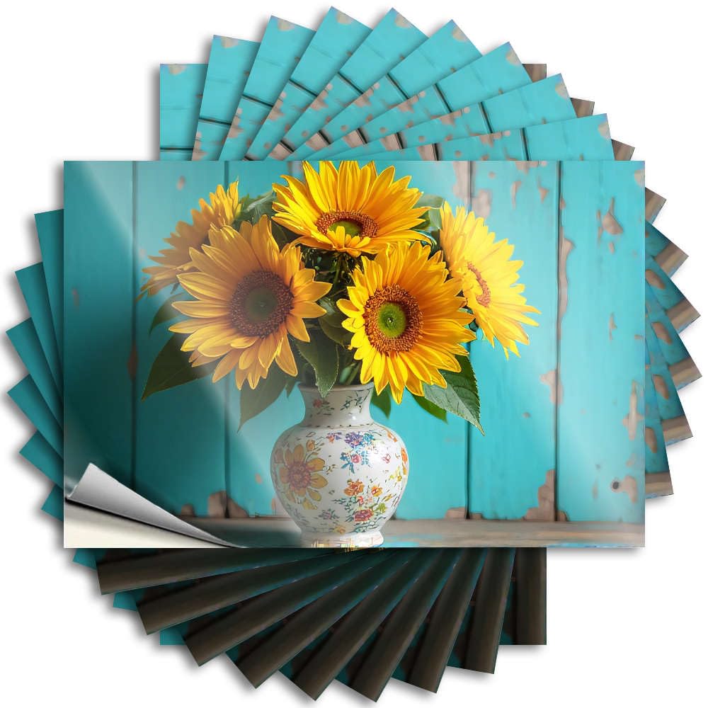 Emo Sticker - Core Gamer Garage Flowers in A Vase with Floral Patterns(6X9CM)