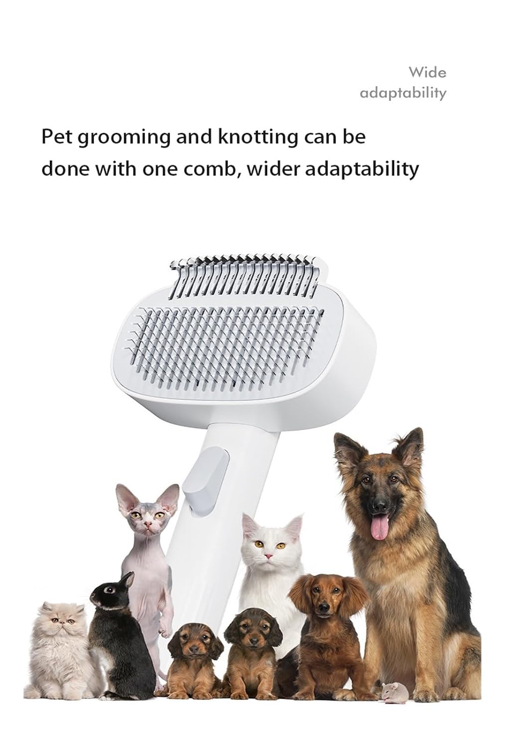 Pet Grooming Brush - Effortless Knot Remover & Hair Collector, Painless Detangling For Cats & Dogs With Thick image 3
