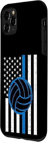 Miniatura 2 de Funda para iPhone 11 Pro Max con bandera de Estados Unidos, diseño de policía patriótica, color azul