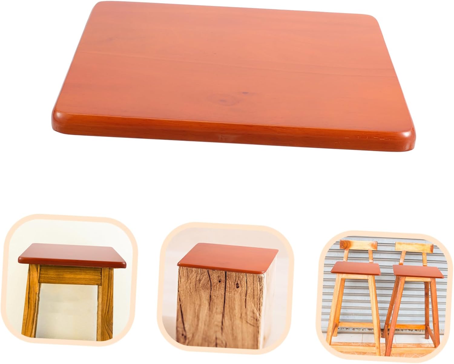 Wooden Stool Seat Replacement for Square Stool Restaurant Bar Chair Wood Seat Accessory