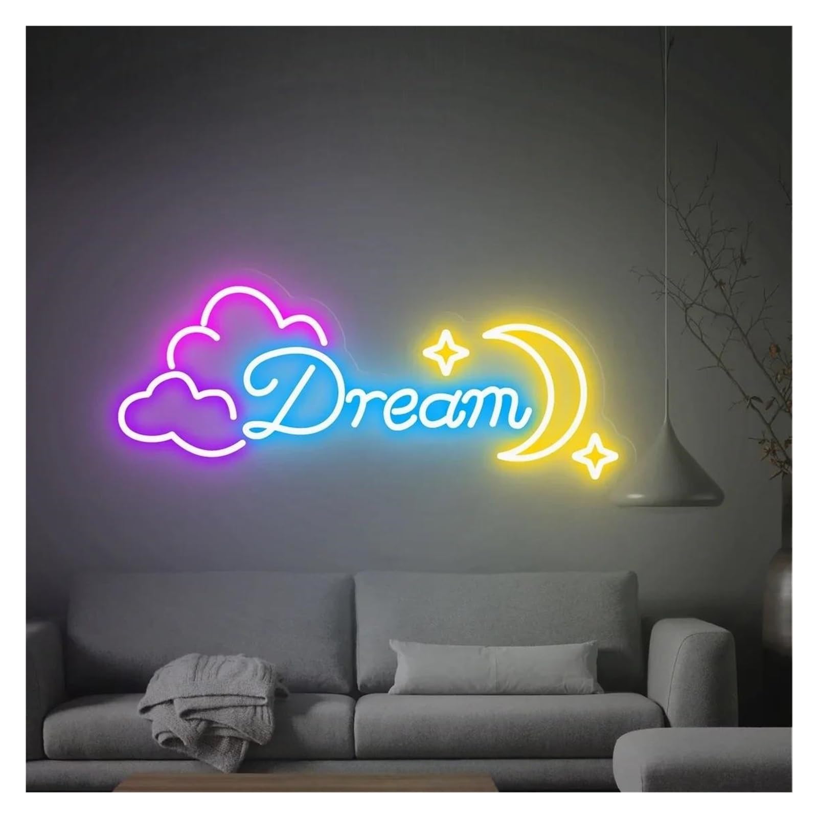 Lemst G Signs Lamp Dream Neon Signs Usb Powered Adjustable Brightness Dream Letter Neon Lights Suitable For Club Decor 48Cmx25cm(G)