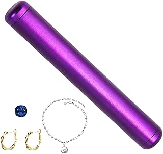 金属チューブコンテナ - 11x1.4cm ポータブルメタルストレージチューブ |取り外し可能なボトムキャップ付きアルミニウム合金オーガナイザー |ポケットサイズの気密ピルケースボックスマネーイヤリングネックレスブレスレットリング