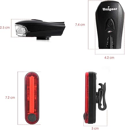Unigear Luces Bicicleta Sensor Inteligente Luz Delantera y ...