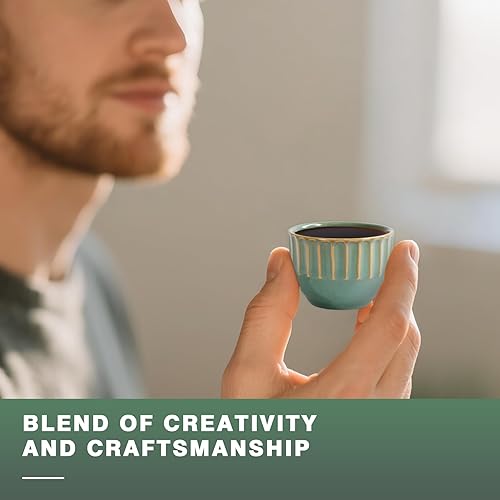 Vista 69 de Juego de tazas de café de cerámica, tazas de café One Shot, tazas de café pequeñas de doble pared Demitasse para expreso, juego de tazas de café