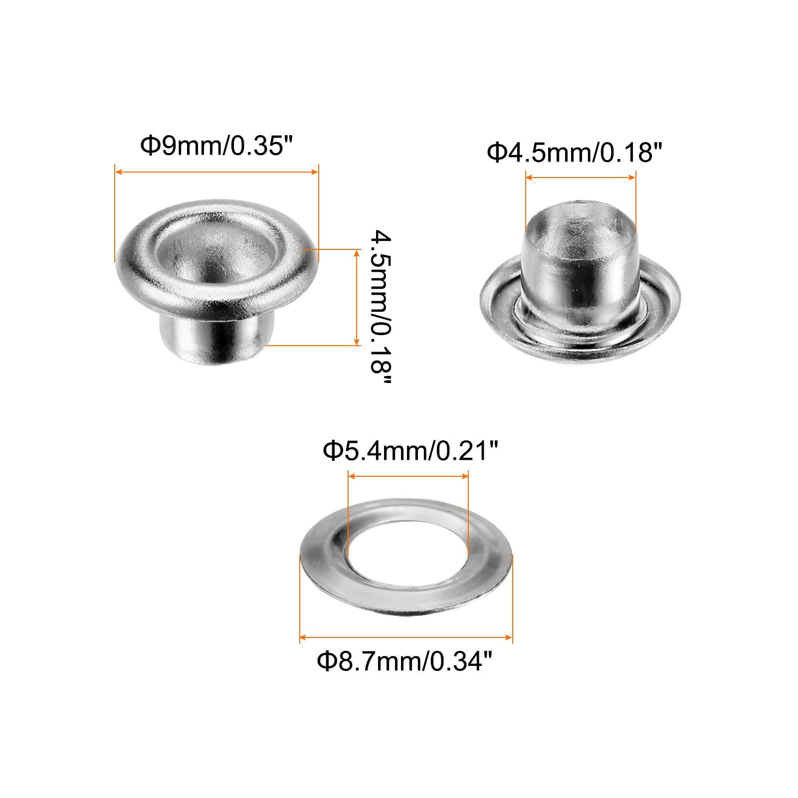 Kit 300 Occhielli Metallico 3mm Con Rondelle - Tono Oro, Per Borse, Scarpe, Fai Da Te - Foto 7