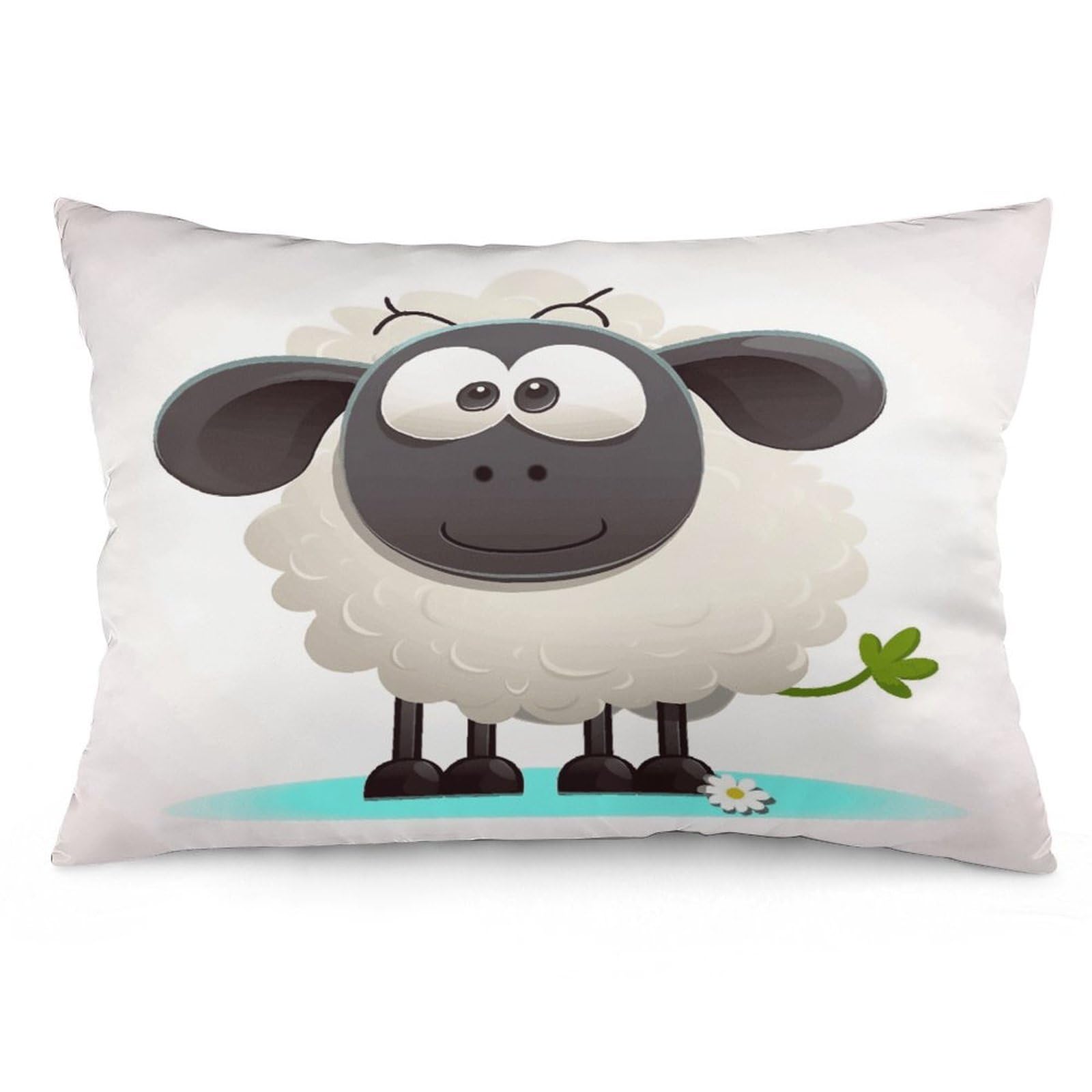 Sheep Throw Pillow Cover Soft Lumbar Pillow Covers with Zipper Breathable Rectangular Cushion Case Polyester Pillow Case Decorative Body Pillow Cover for Couch Bed