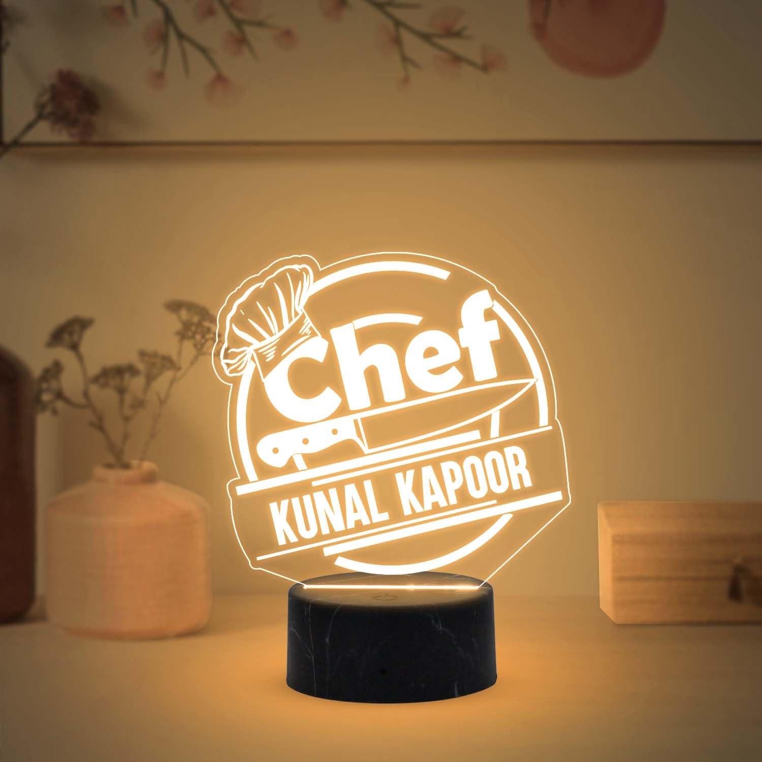 Gift Me Bazar Personalized Chef Desk Table Lamp with Warm White Light & USB Powered | Unique Kitchen Decor | Customized Gift for Chef | Gift for Cooks and Foodies-picture-10