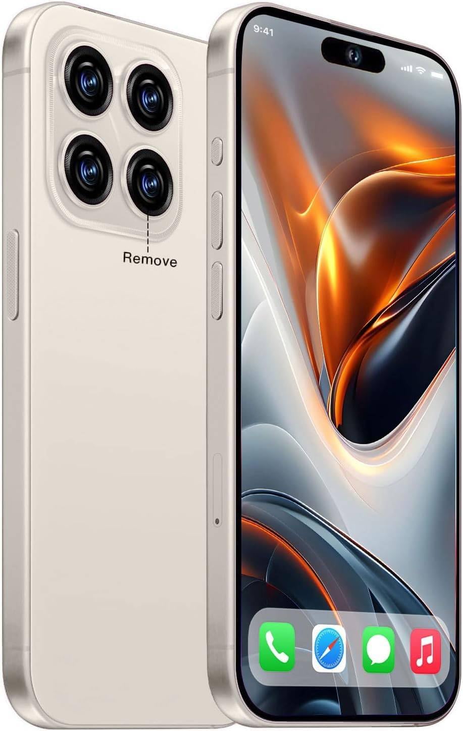 Unlocked Cell Phone 256GB+8GB Unlocked Phones, Android 14.0 Smartphone, 6.8-inch HD Screen, Dual SIM Dual Standy, 6800mAh Battey, 64MP Camera,2796 * 1290 Resolution 5G Phone.(White)