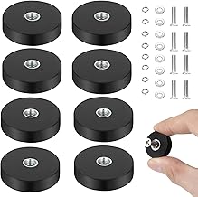 Pavlleen 8 Stück Gummiert Magnete,Magnet Gummiert Ø22mm,mit M4 Flacher Faden,Anti-Rutsch,für Fahrzeuge,Lampen,Befestigen von Werkzeugen,Schrauben,Haken