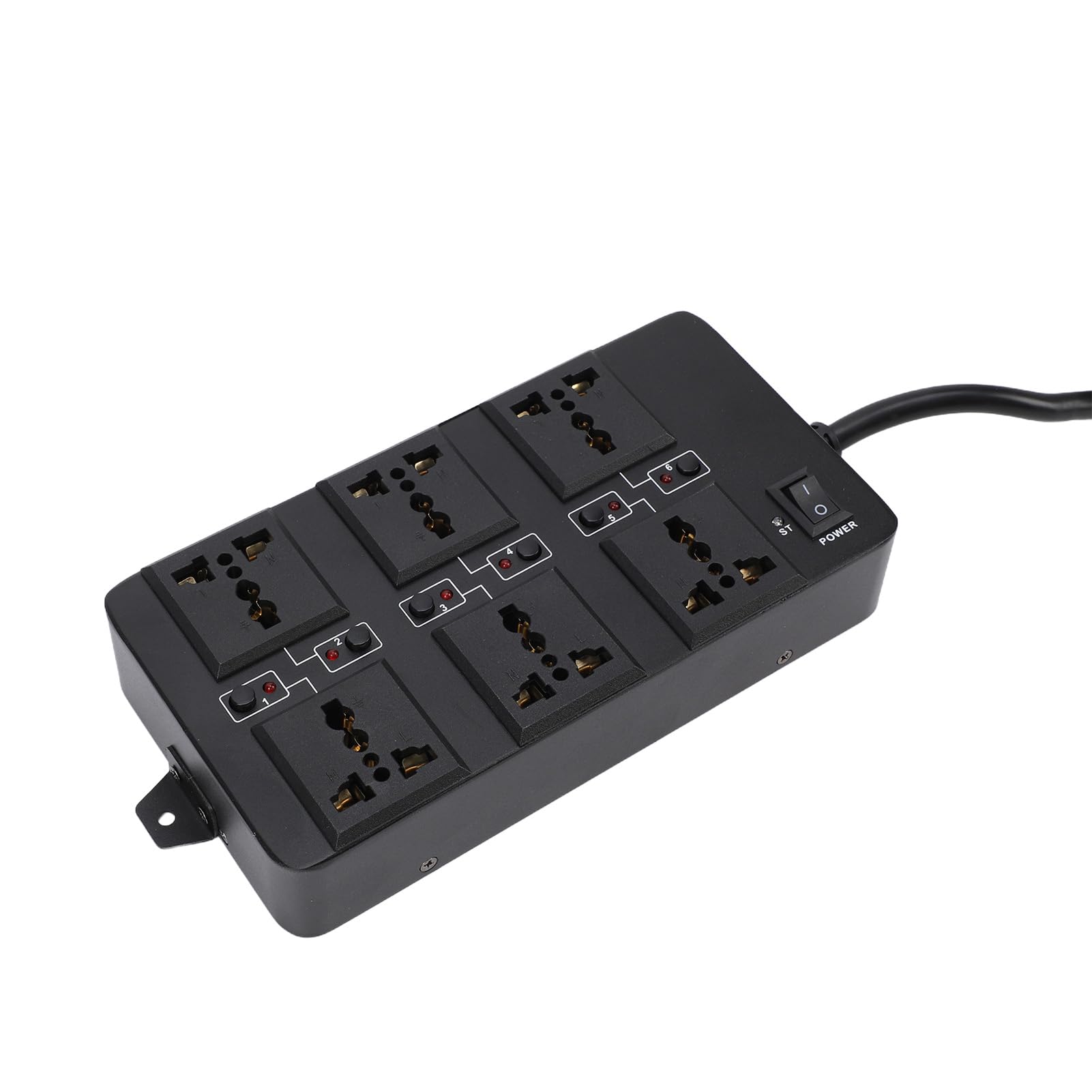 Alomejor Salida del Controlador del Secuenciador de Potencia, Metal de 6 Canales con Sincronización Secuencial de 1 Segundo e Indicadores LED, para Fuente de Alimentación Estable y