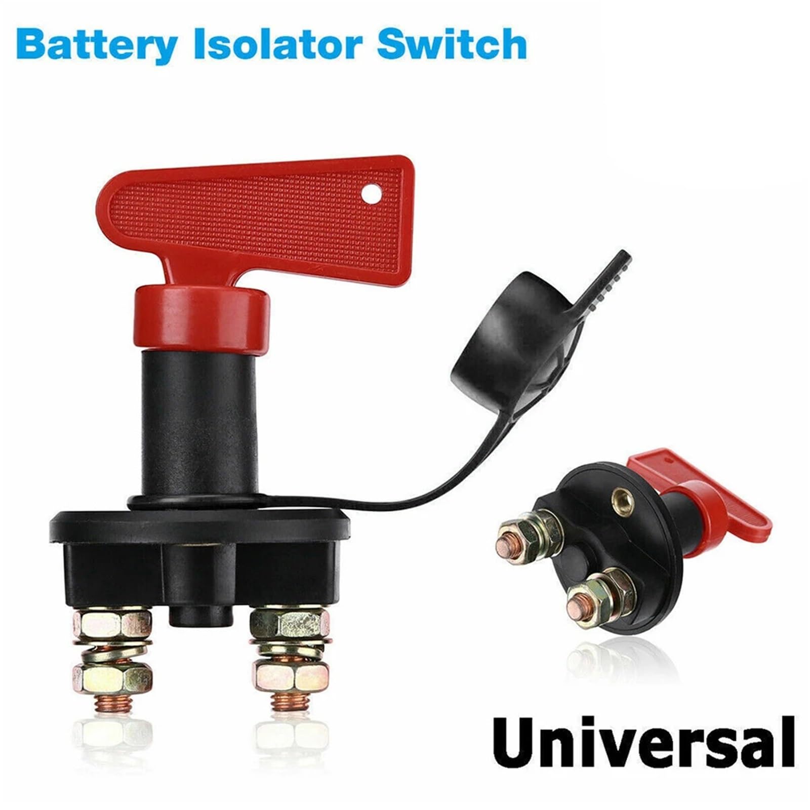 Desconectador de batería universal de 12 V, interruptor giratorio de perilla de corte de energía for auto, camión, barco, vehículo, furgoneta(2 Holes)