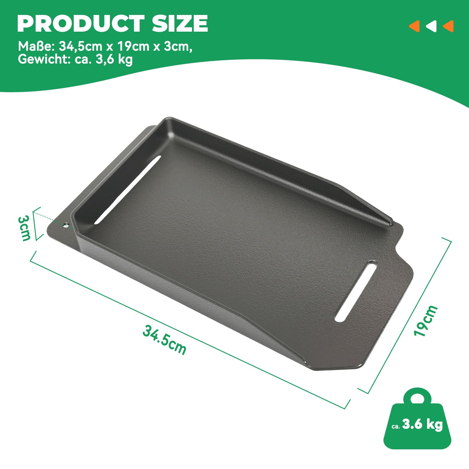 WELL GRILL Żeliwna płyta Plancha do grilla elektrycznego Severin Sevo, płyta grillowa, mata grillowa, akcesoria do grilla Severin Sevo 8106 8107 8138 8119, 34,5 x 19 cm