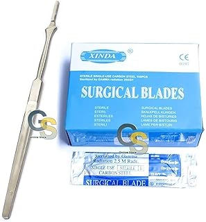 G.S 100 Scalpel STERILE Blades #15 with Free Scalpel Handle #7