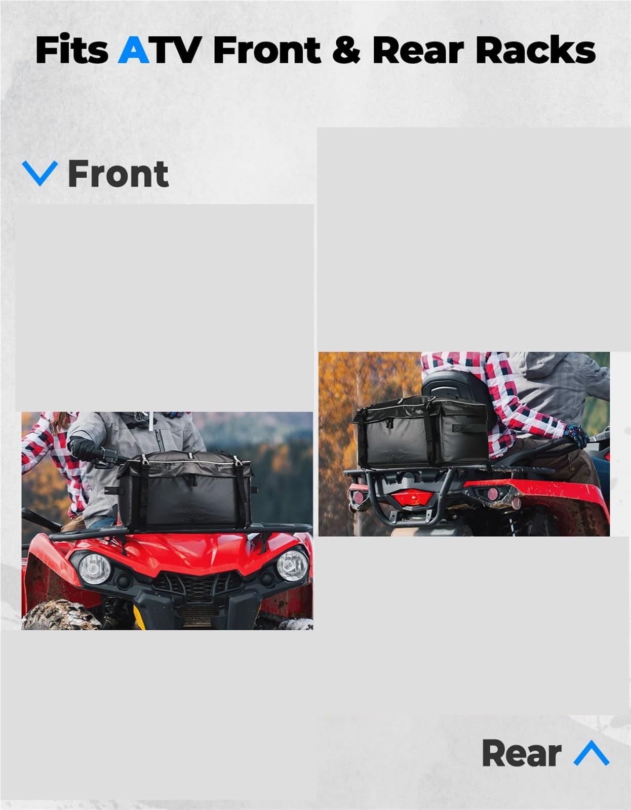 Housse De Protection Étanche 900D pour VTT pour Sportsman / 850 Touring (2013) Et 450, Sac Rangement pour Porte-Bagages Avant Arrière