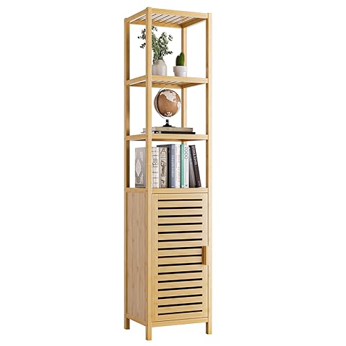 HITNET Bathroom Floor Cabinet, 6 Tier Tall Thin Linen Tower