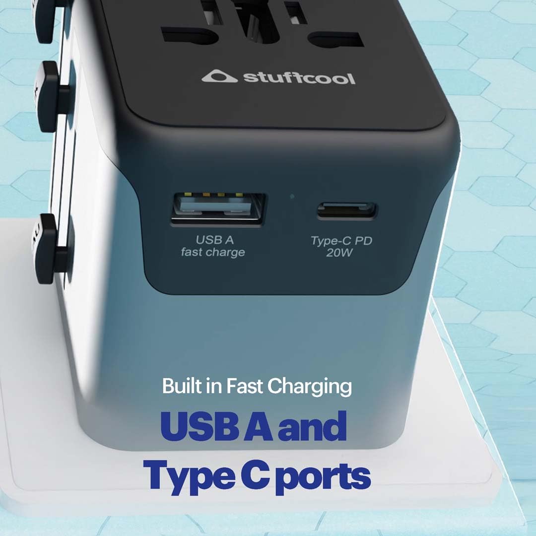 Stuffcool Jetset Made in India Universal Travel Adapter with US, UK, EU, AUS pins, Works in 150+ Countries, 6 Stuffcool Jetset Made in India Universal Travel Adapter with US, UK, EU, AUS pins, Works in 150+ Countries, - Image 6