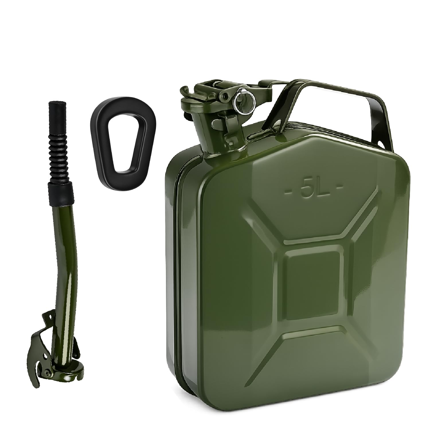 Crisalide® - Bidón de combustible de acero 5 l, 10 l y 20 l con boquilla de transporte, homologado para transporte de gasolina y gasóleo, antioxidante, cierre hermético, bidón de gasolina de metal (5L