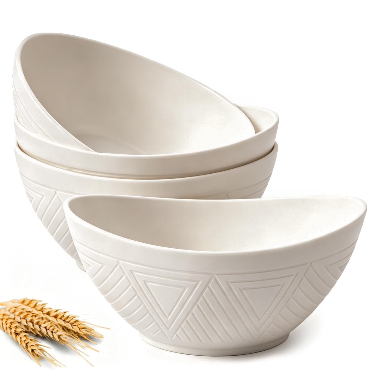Homienly 9.6 inch Serving Bowls, Large Serving Dishes for Wedding Parties, 60 Oz for Salad, Side Dishes, Pasta, Oval Shape, Microwave &amp; Dishwasher Safe, Set of 4, White